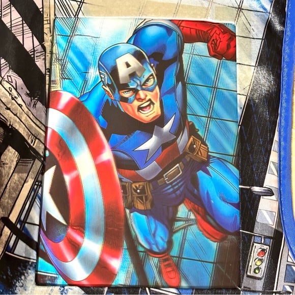 Marvel Avengers Captain America Satin Blue Holographic Christmas Stocking - Picture 6 of 11